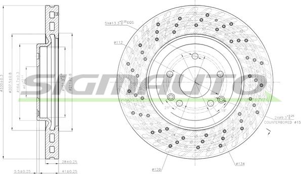 SIGMAUTO DBB582V - Brake Disc autospares.lv