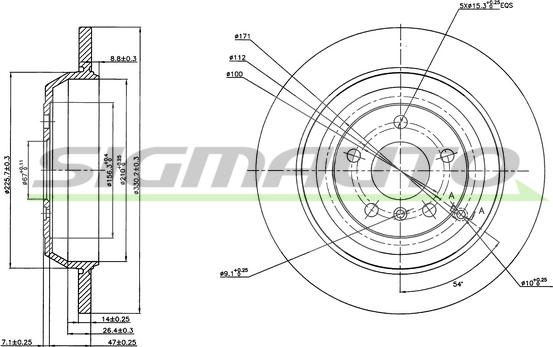 SIGMAUTO DBB530S - Brake Disc autospares.lv