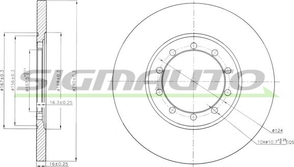 SIGMAUTO DBB537S - Brake Disc autospares.lv