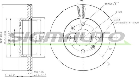 SIGMAUTO DBB529V - Brake Disc autospares.lv