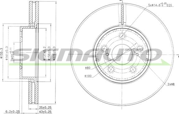 SIGMAUTO DBB575V - Brake Disc autospares.lv