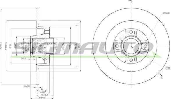 SIGMAUTO DBB570S - Brake Disc autospares.lv