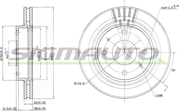 SIGMAUTO DBB577V - Brake Disc autospares.lv