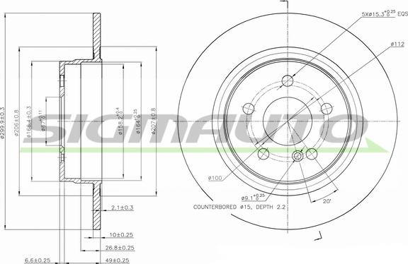 SIGMAUTO DBB691S - Brake Disc autospares.lv