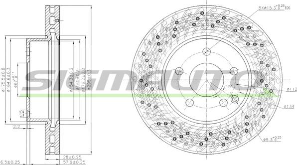 SIGMAUTO DBB693V - Brake Disc autospares.lv