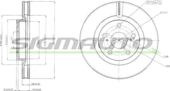 SIGMAUTO DBB646V - Brake Disc autospares.lv