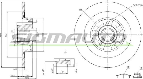 SIGMAUTO DBB654S - Brake Disc autospares.lv