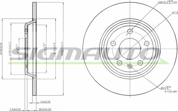 SIGMAUTO DBB666S - Brake Disc autospares.lv