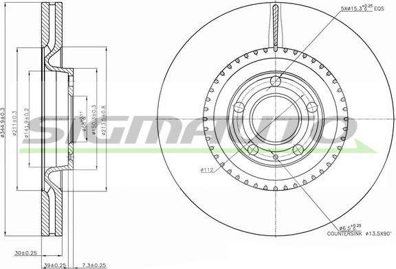 SIGMAUTO DBB661V - Brake Disc autospares.lv