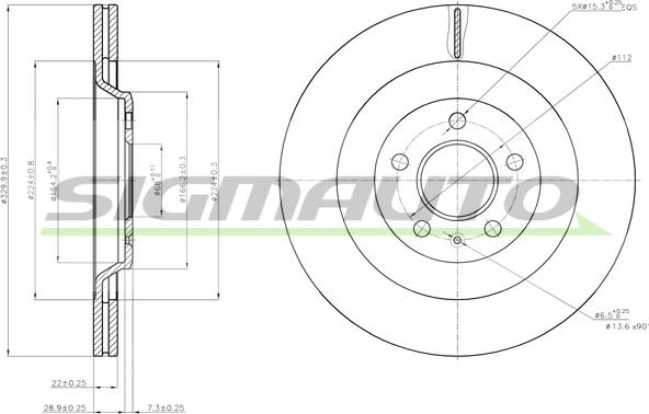 SIGMAUTO DBB667V - Brake Disc autospares.lv