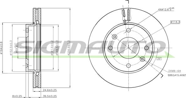 SIGMAUTO DBB614V - Brake Disc autospares.lv