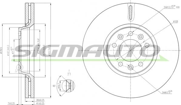 SIGMAUTO DBB615V - Brake Disc autospares.lv