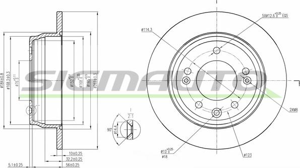 SIGMAUTO DBB618S - Brake Disc autospares.lv