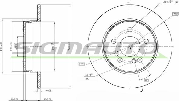 SIGMAUTO DBB689S - Brake Disc autospares.lv