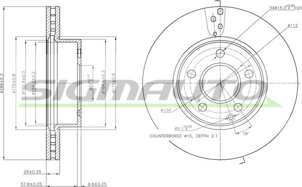 SIGMAUTO DBB688V - Brake Disc autospares.lv