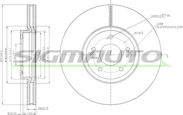 SIGMAUTO DBB631V - Brake Disc autospares.lv