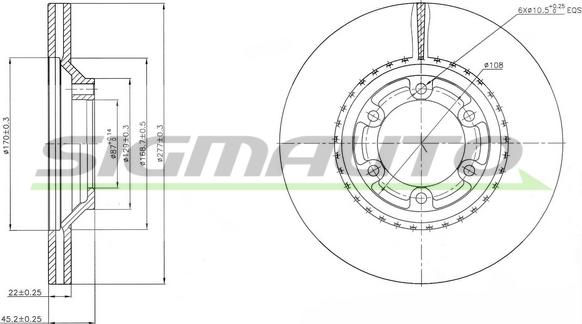 SIGMAUTO DBB633V - Brake Disc autospares.lv