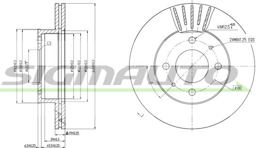 SIGMAUTO DBB632V - Brake Disc autospares.lv