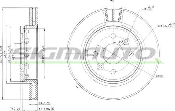 SIGMAUTO DBB628V - Brake Disc autospares.lv