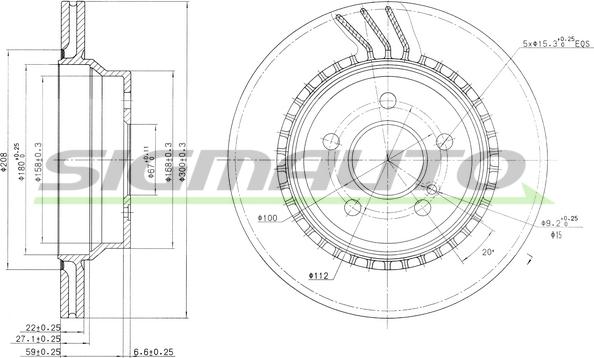 SIGMAUTO DBB672V - Brake Disc autospares.lv