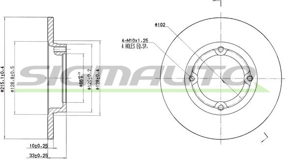 SIGMAUTO DBB098S - Brake Disc autospares.lv