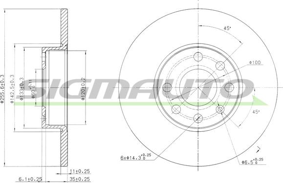 SIGMAUTO DBB040S - Brake Disc autospares.lv