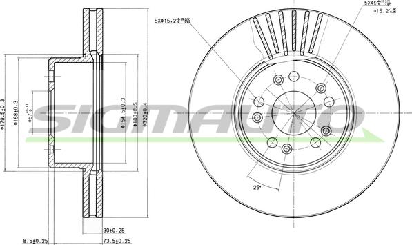 SIGMAUTO DBB061V - Brake Disc autospares.lv