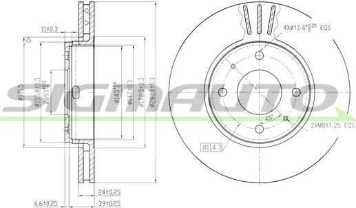 SIGMAUTO DBB068V - Brake Disc autospares.lv