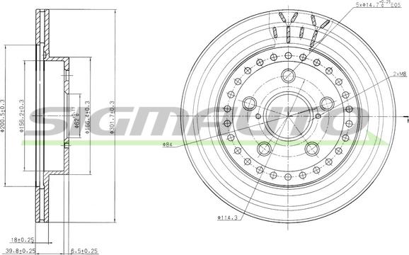 SIGMAUTO DBB009V - Brake Disc autospares.lv