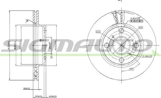 SIGMAUTO DBB084V - Brake Disc autospares.lv