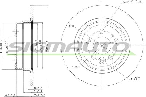 SIGMAUTO DBB081S - Brake Disc autospares.lv