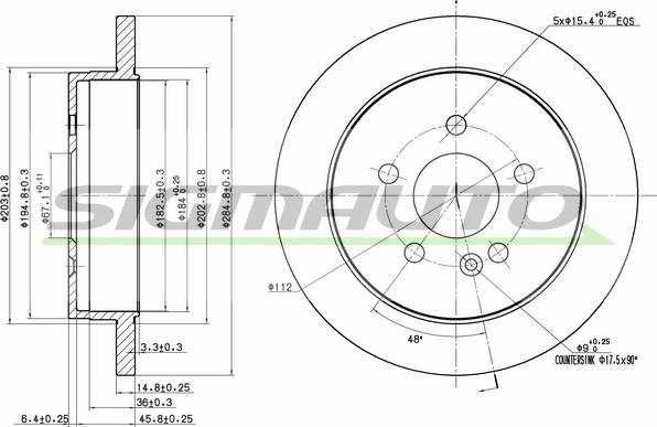 SIGMAUTO DBB037S - Brake Disc autospares.lv