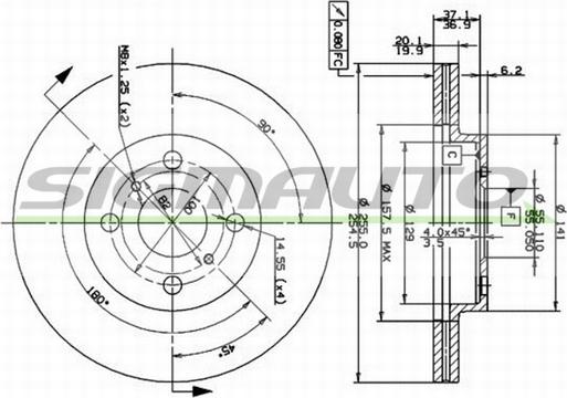 SIGMAUTO DBB149V - Brake Disc autospares.lv