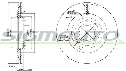 SIGMAUTO DBB140V - Brake Disc autospares.lv