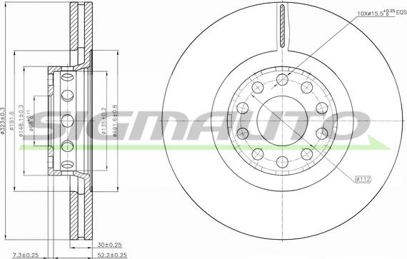 SIGMAUTO DBB150V - Brake Disc autospares.lv