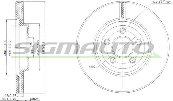 SIGMAUTO DBB153V - Brake Disc autospares.lv