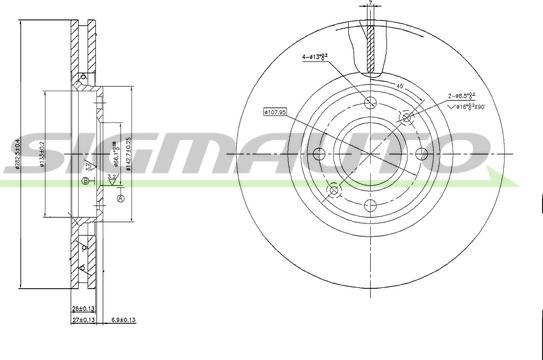 SIGMAUTO DBB152V - Brake Disc autospares.lv