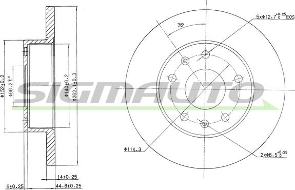 SIGMAUTO DBB100S - Brake Disc autospares.lv