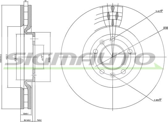 SIGMAUTO DBB114V - Brake Disc autospares.lv