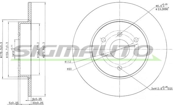 SIGMAUTO DBB111S - Brake Disc autospares.lv