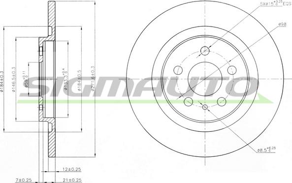 SIGMAUTO DBB181S - Brake Disc autospares.lv