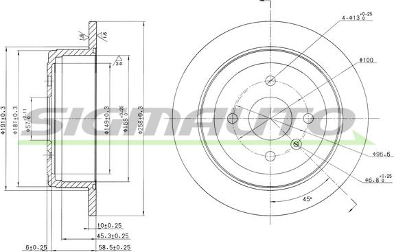 SIGMAUTO DBB187S - Brake Disc autospares.lv