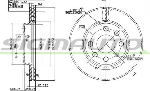 SIGMAUTO DBB130V - Brake Disc autospares.lv