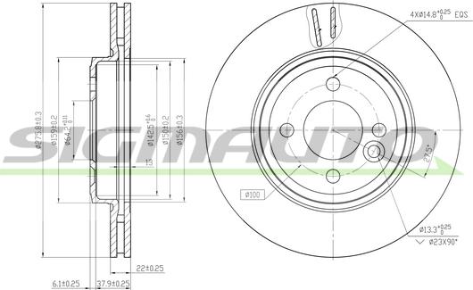 SIGMAUTO DBB127V - Brake Disc autospares.lv