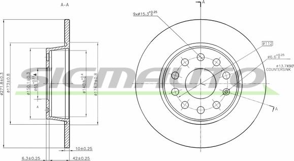 SIGMAUTO DBB895S - Brake Disc autospares.lv