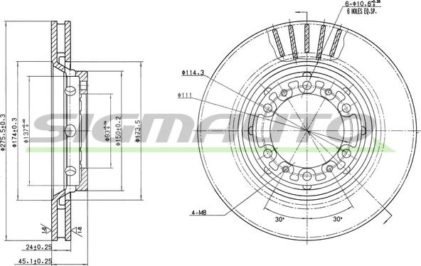 SIGMAUTO DBB892V - Brake Disc autospares.lv