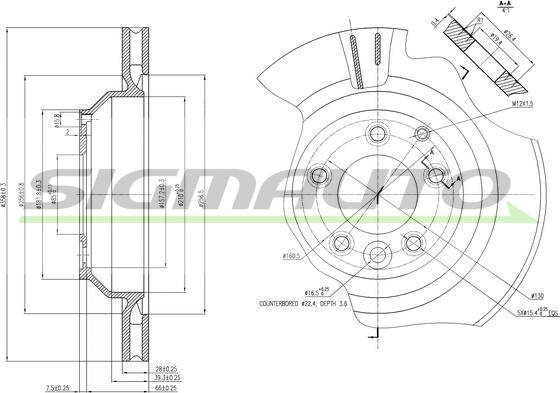 SIGMAUTO DBB855V - Brake Disc autospares.lv