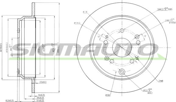 SIGMAUTO DBB860S - Brake Disc autospares.lv