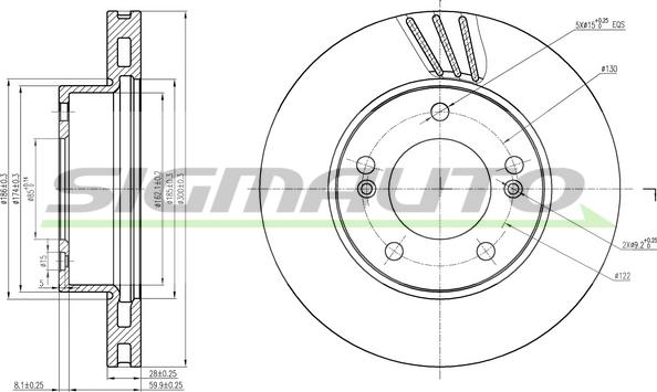 SIGMAUTO DBB810V - Brake Disc autospares.lv