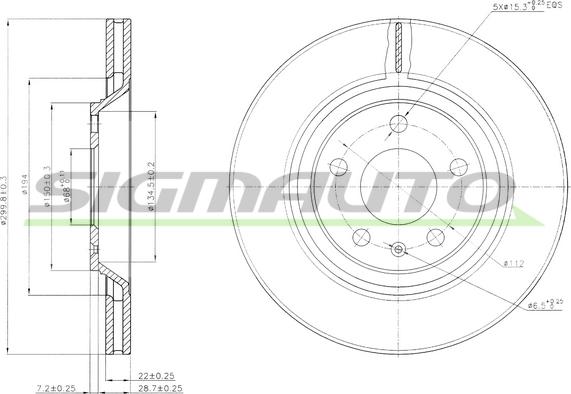 SIGMAUTO DBB889V - Brake Disc autospares.lv